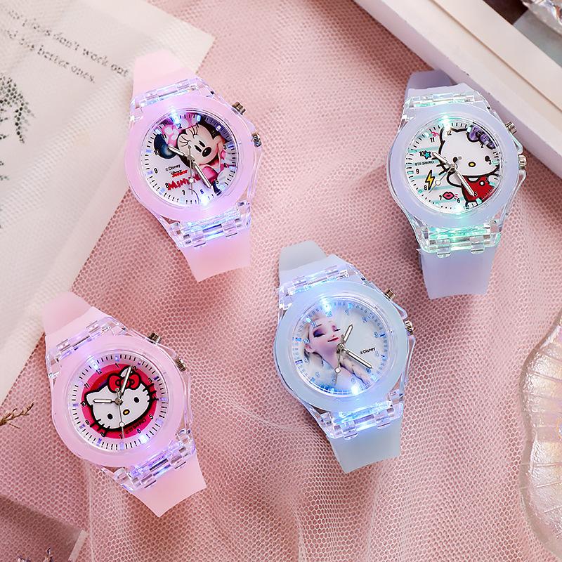 Summer Cartoon Children'S Watch, Luminous Luminous Primary And Secondary School Student Watch, Silicone Quartz Watch