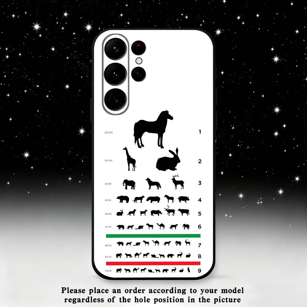 Medical Eye Vision Chart Phone Case For Samsung S25,S24,S21,S22,S23,S30,Ultra,S20,Plus,Fe,Lite,Note,10,9,5G Black Cover