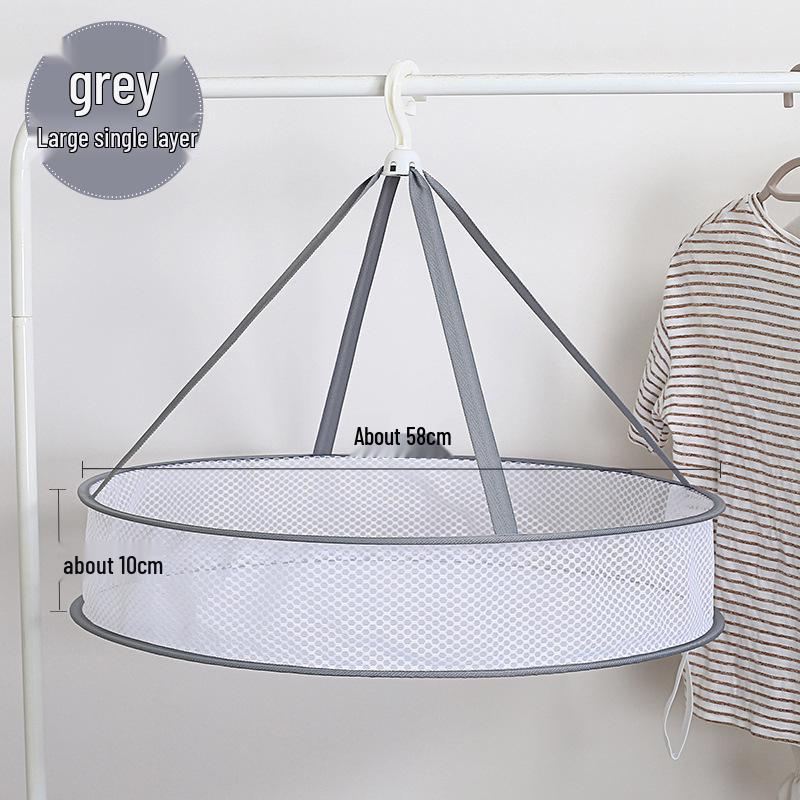 Transformable Multi-Functional Drying Basket: Double-Layer Foldable Net for Underwear and Socks Storage