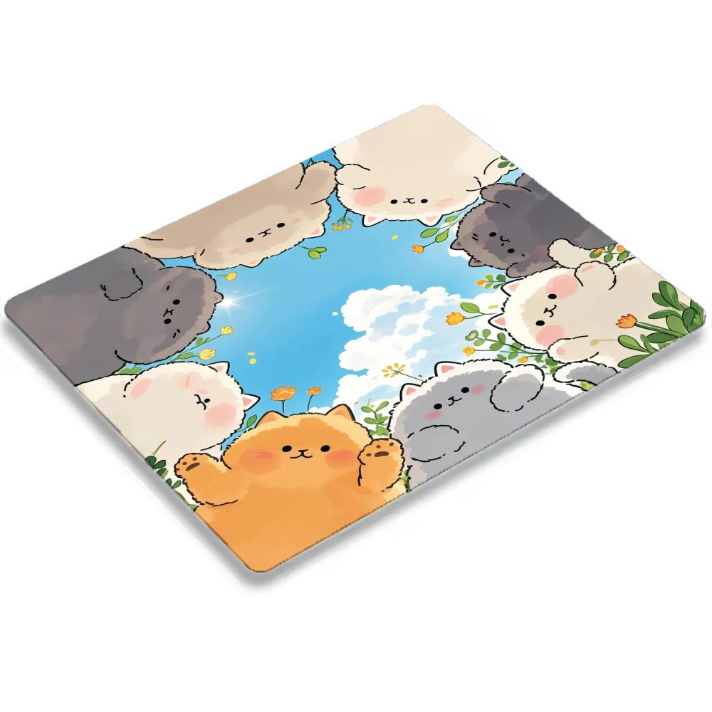 Mouse Pad Cute cartoon cats designed Anti-slip Rubber Precision Lock Edge small Gaming desk mat for PC laptop Office Accessories