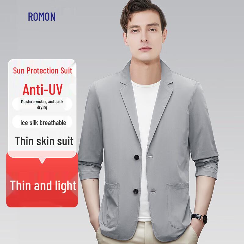 

Romon Men s Ice Silk Sun Protection Casual Blazer 170/M