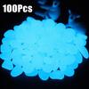 100pcs Glow In the Dark Garden Pebbles for Walkways Aquarium Decor Plants Luminous Stones