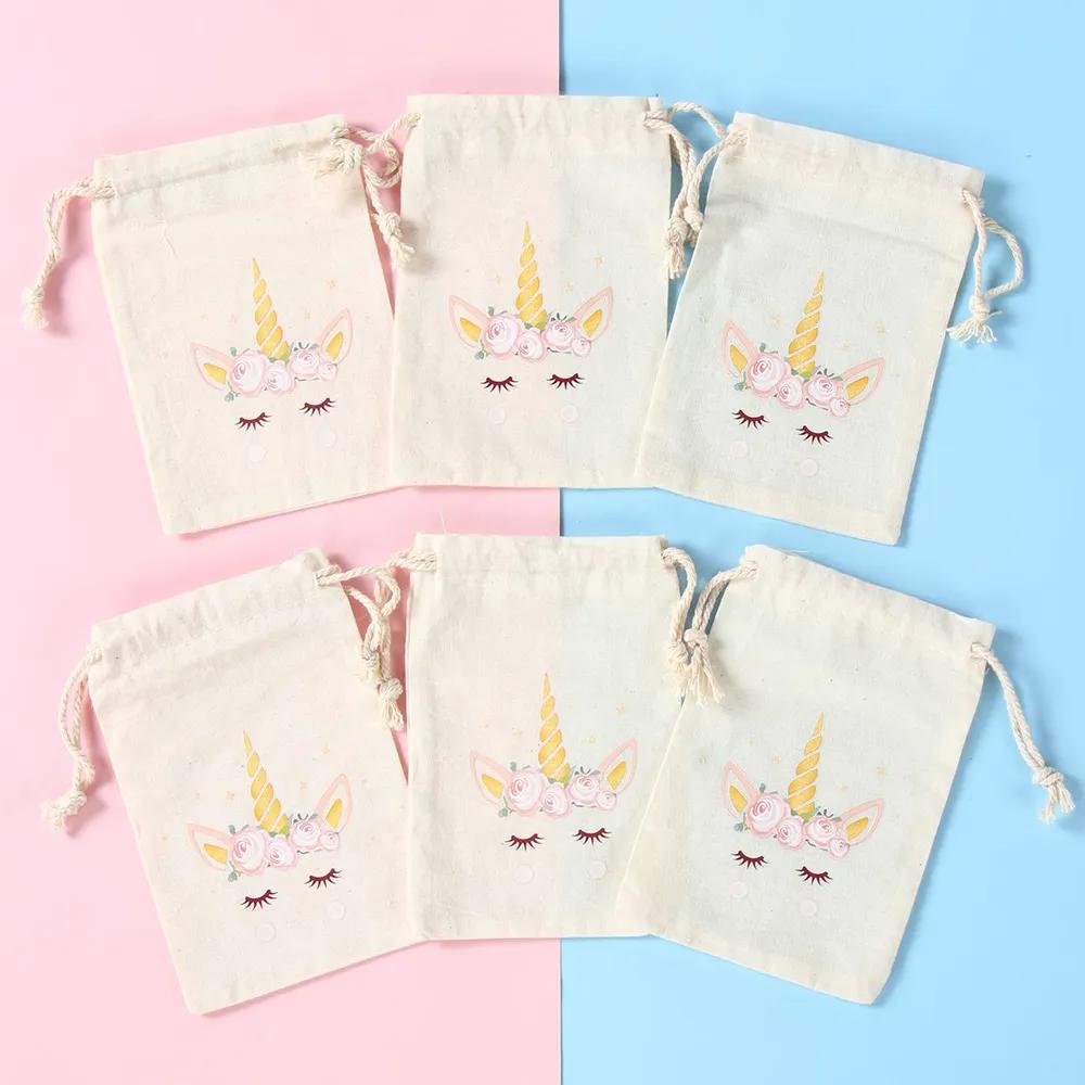 Fabric bags for storage, for Christmas gifts, linen gift bags 15 * 10 cm, 12 pcs.