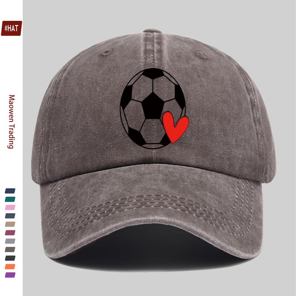 Pc Fußballmutter Aufdruck Baseballkappe Niedliches Herzmuster Dekor Hut Bequem Leicht Papa Hut Verstellbarer Riemen Trucker Sonnen H