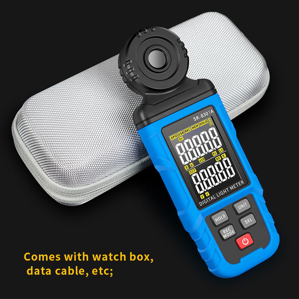 Light Meter Digital Illuminance Meter Handheld Ambient Temperature Measurer 0.1 300000Lx Meter Support Data Logging 5