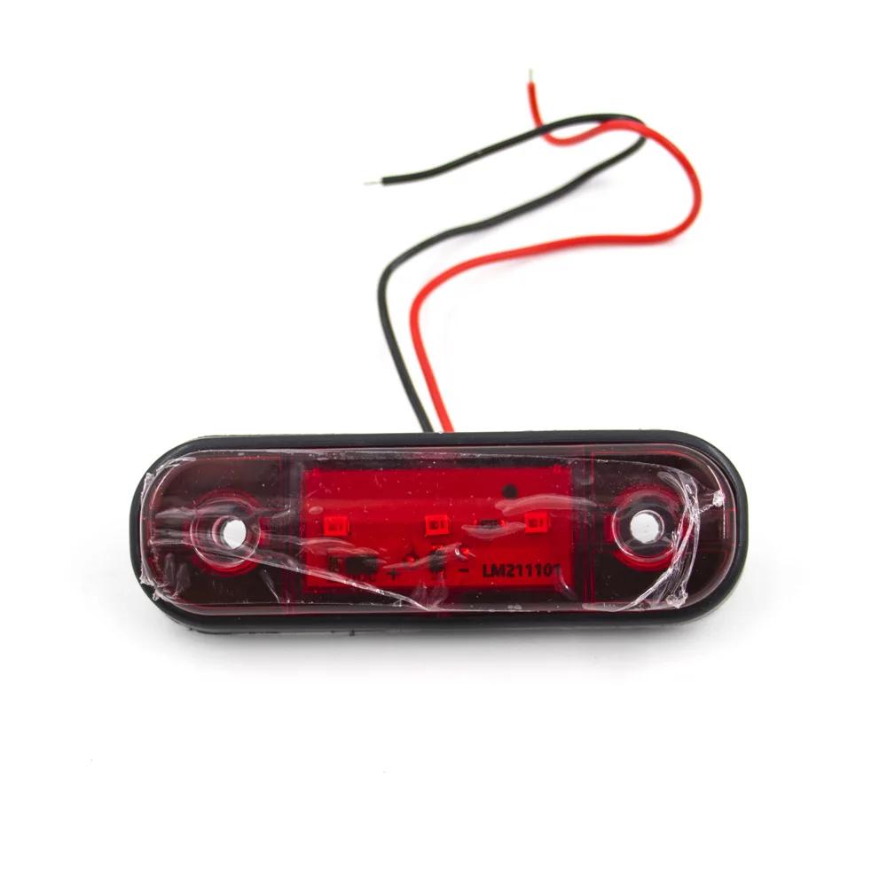 Rea 10PCS 12-24V 3 LED Universal Side Marker Clearance Warning Car Lights Trailer Truck Boat Bus Caravan