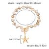 Layered Beaded Necklace with Starfish & Shell Charms, Gold-Plated Pearl Chain for Women Fashion Layered Look