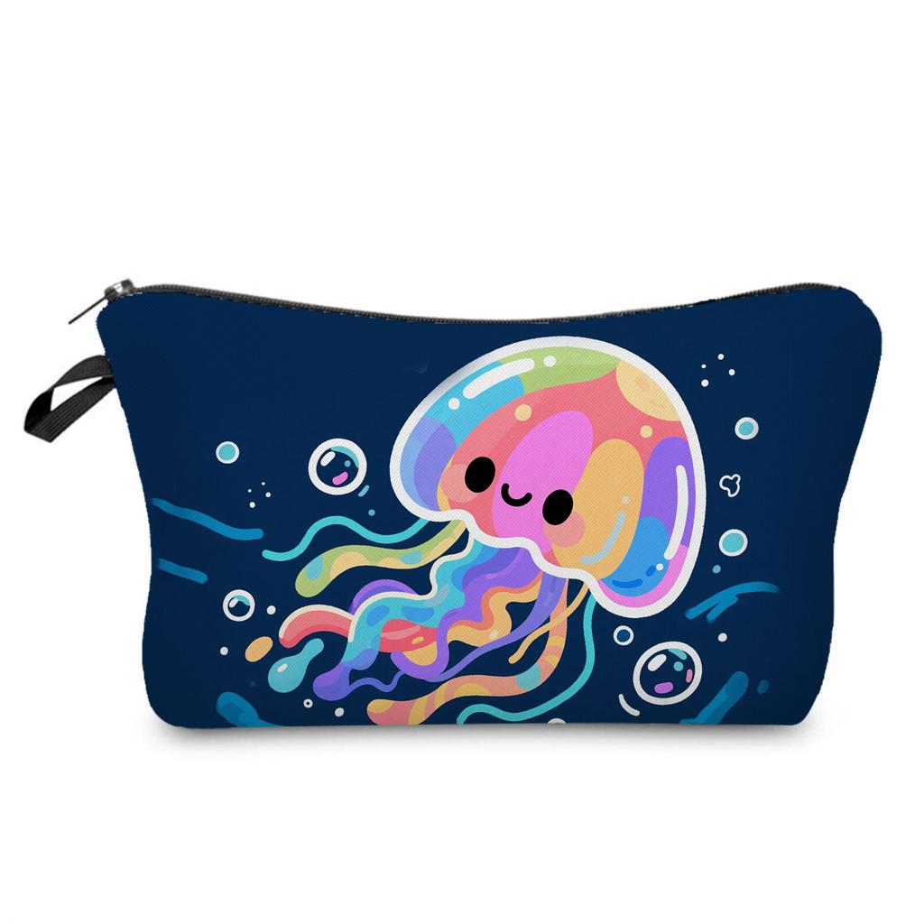 Sea Life Printed Cosmetic Bag, Travel Nail Polish Storage Bag, Classic Versatile Wash Bag