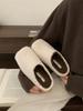 Retro Lamb Wool Plush Slippers Women's Outer Wear 2025 New Small Fragrant Splicing Lazy One-pedal Cotton Mop