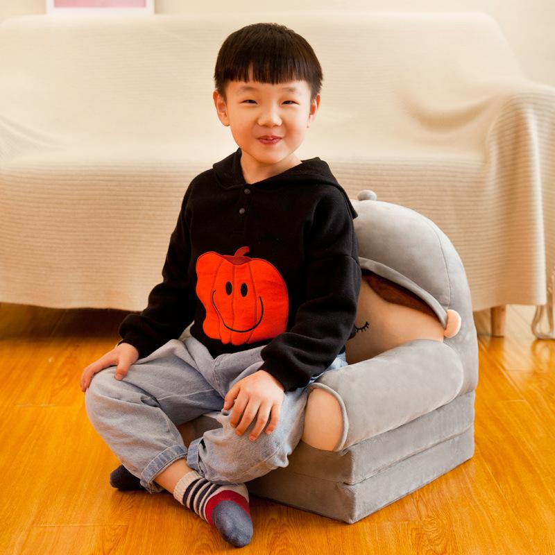 Składana mała sofa dla dzieci, dwuwarstwowa, pojedyncza, miękka, pogrubiona, do drzemki, tatami, oparcie i siedzisko w kształcie zwierząt