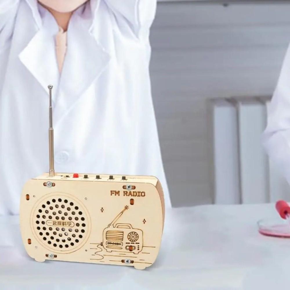 DIY Craft Wood Radio Material Set Wooden Scientific Training Experimental Kits Science Education