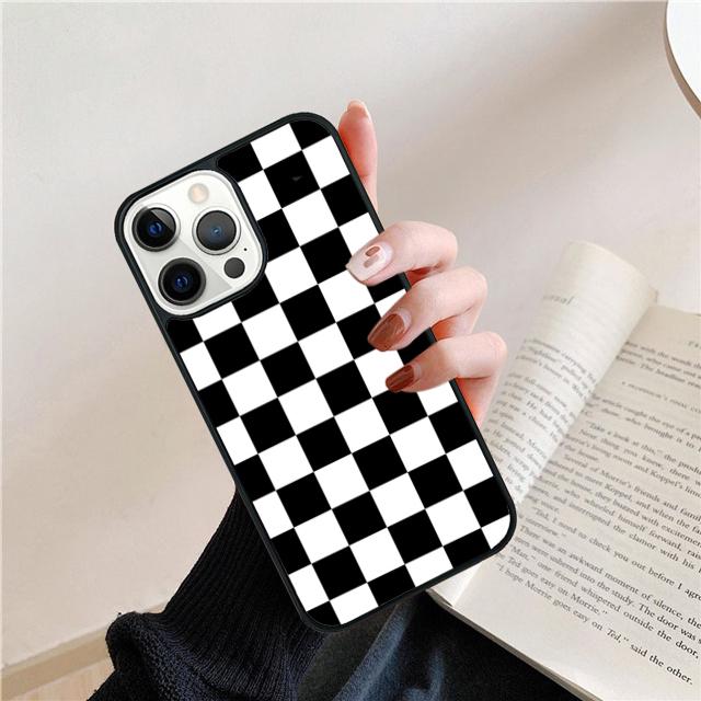 Checkerboard Checkered Coque Shell For iPhone 17 Air 15 16 14 13 12 Pro Max 11 Pro Max Plus Phone Case Cover