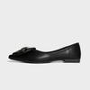 Pointed shoes children's flat single shoes women's high-end sense solid color bow fashion Huizhou women's shoes 2025 spring women's