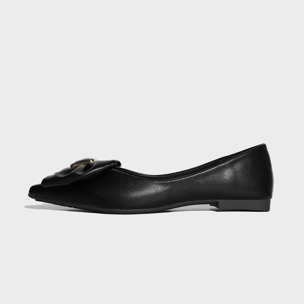 Pointed shoes children's flat single shoes women's high-end sense solid color bow fashion Huizhou women's shoes 2025 spring women's