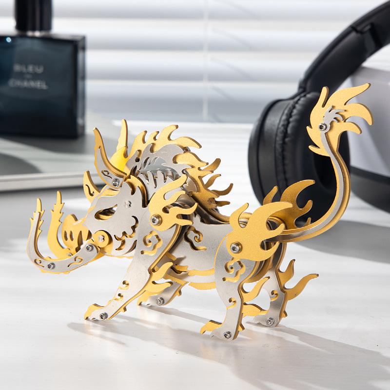 102pcs Stainless Steel DIY 3D Metal Puzzl Mountain and Sea Classics Metal Model Assembly Jigsaw DIY Puzzle Pig P503