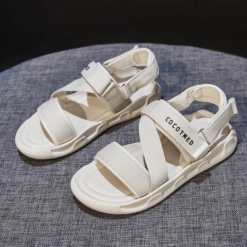 2026 Summer Shoes Women Flat Sandals Non-slip Fashion Brand Ladies Sandals Holiday Black White Shoes