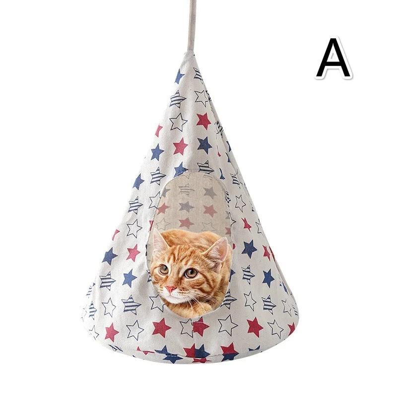 

1 Pcs Creative Cat Hammock, Breathable Cat Hanging Basket Long Pet Hanging Cage Cat Hanging Basket(Size:S/L) S