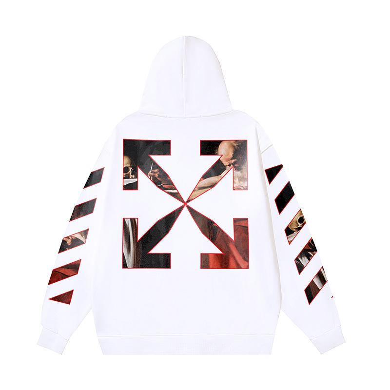 2024 A/W Caravaggio Oil Painting Arrow Stripe Hoodie