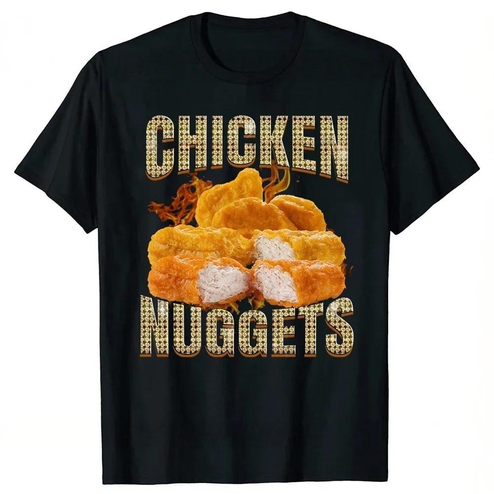

Humor Funny Chicken Nugget Meme Printed TShirts Women Joke Food Euro Round Neck Daily Casual Women Tshirt Kawaii Clothes 4XL