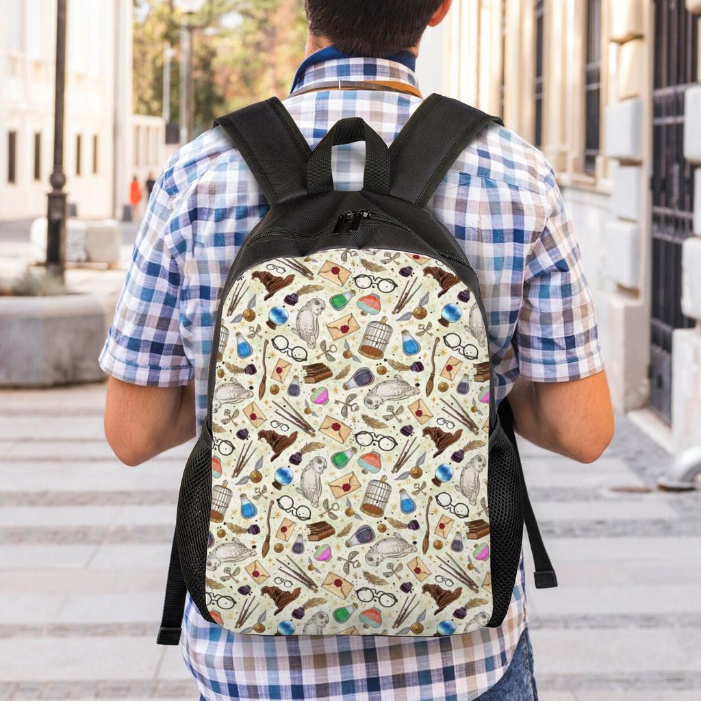 H-Harryes Backpack for Men Women Water Resistant School College Witchcraft Bag Print Bookbags