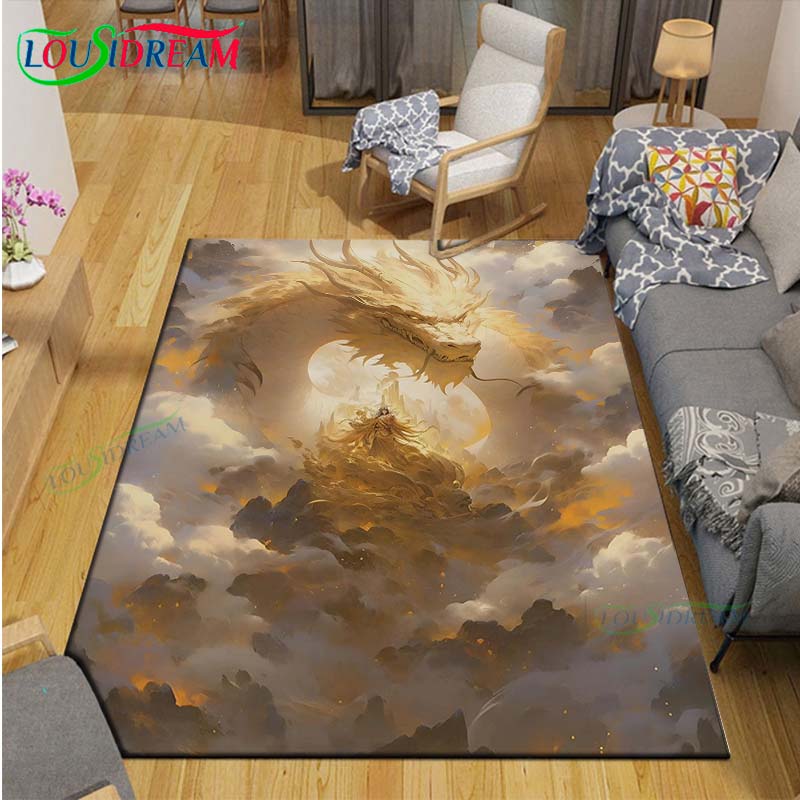 Hot Fashion Chinese Dragon Print Carpet Outdoor Rug Area Rug Non-slip Carpet Bedroom Decor Carpet for Room Gift