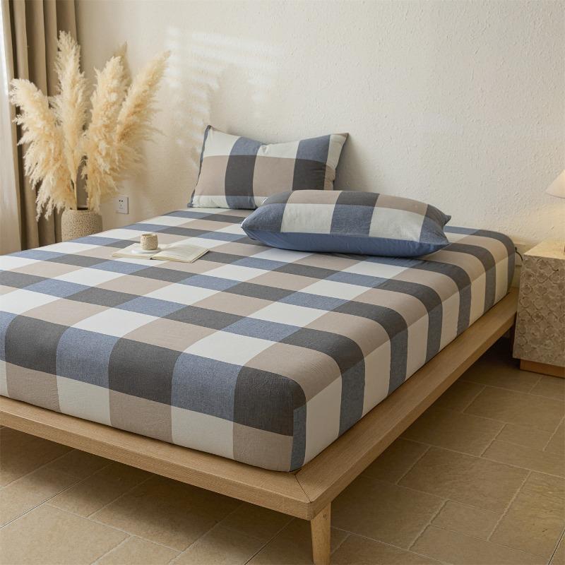 new cotton washed cotton lattice series single bed hat thickened tatami non-slip bed cover single piece fitted sheet