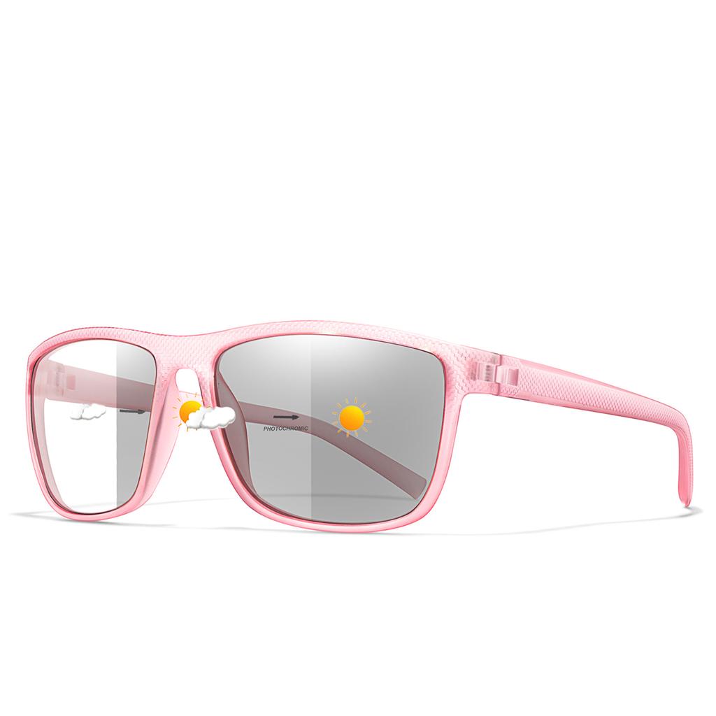 Photochromic Sunglasses for Men and Women Classic Square Goggles for Outdoor Running Hiking Fishing Black and White Glasses