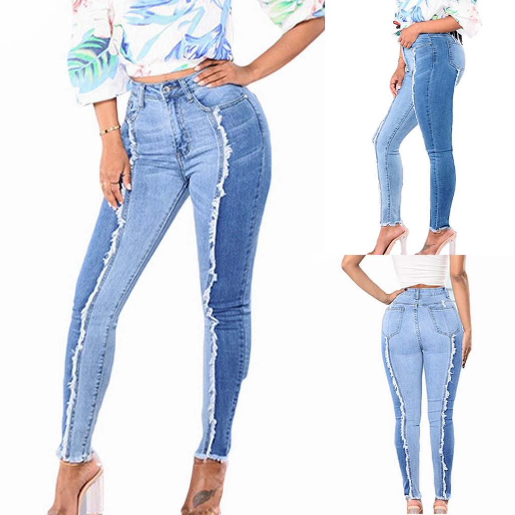Slim Size Fitness Jeans Leggings Leggins Lunghezza Plus Pantaloni Tasca Denim Donna Jeans a Vita Alta Denim Pantaloni, Nero , S