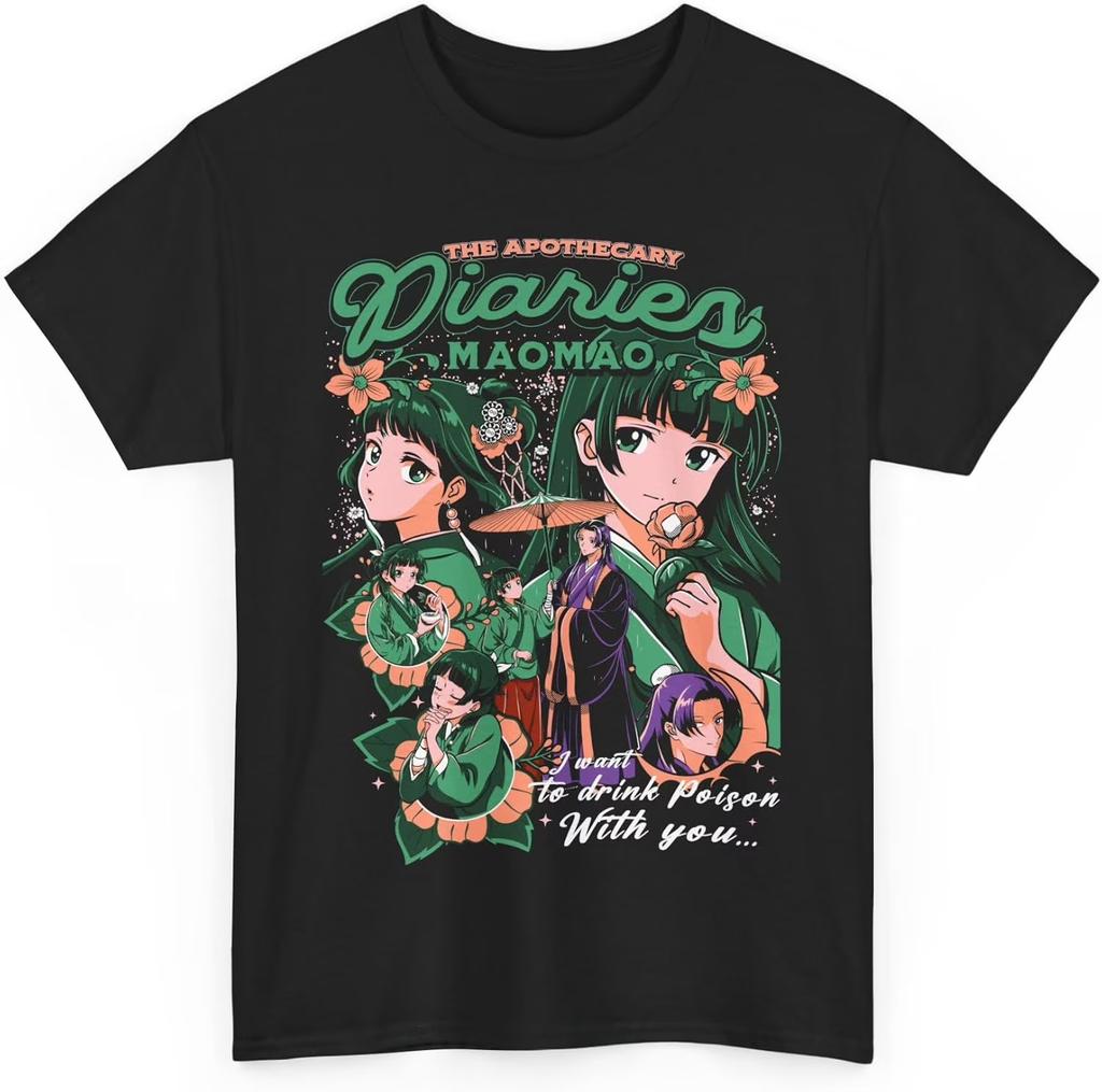 Japanese Anime Street Fashion T-Shirt Printed Crew Neck Short Sleeve Sports Casual T-Shirt Cotton Couple T-Shirt Unisex