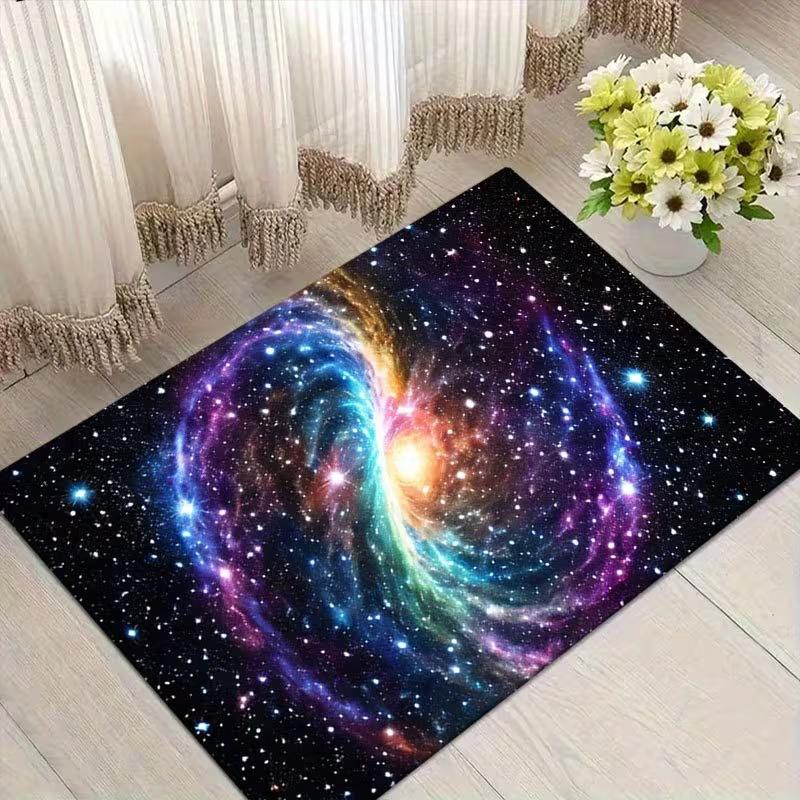 Galaxy Mat Heavyweight Non-Slip Area Mat with Cosmic Nebula Design Soft Floor Mat for Living Room Easy-Clean Mat for Home Decor