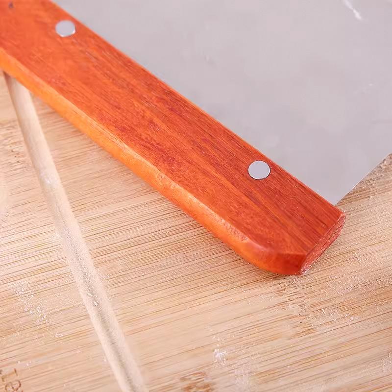 Raschiatoio per Impasto in Acciaio Inossidabile con Manico in Legno, Accessori per la Cottura del Pane per Strumenti per Lievito Madre, Raschietto per Torte