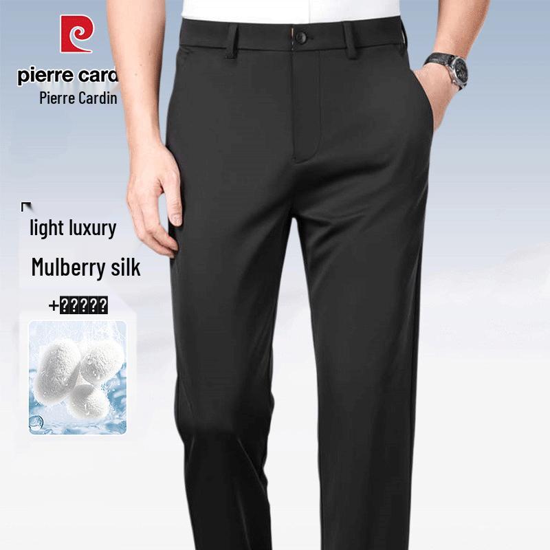 Pierre Cardin Men s Mulberry Silk Blend Straight-Fit Trousers 30
