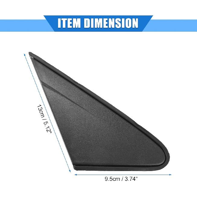 1 Pair Side Rear View Mirror Corner Triangle Trim Compatible for Chevrolet Cruze 2011-2016, Durable Plastic Black Left Right Side Mirror Panel Cover