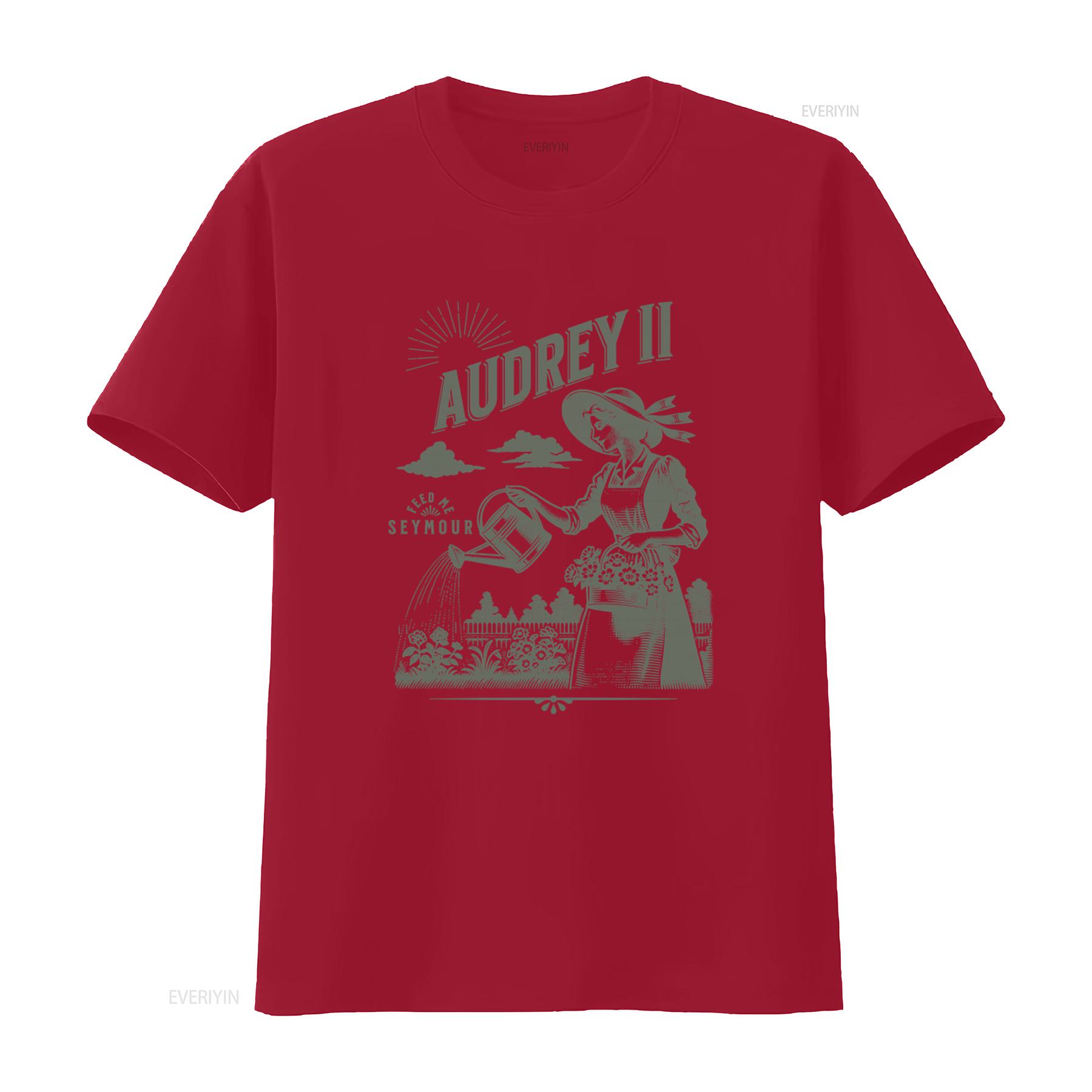 Audrey II Feed Me Seymour Halloween T Shirt Little Shop Of Horrors Movie Quote Horror Film Fan Spooky Garden Design vintage S