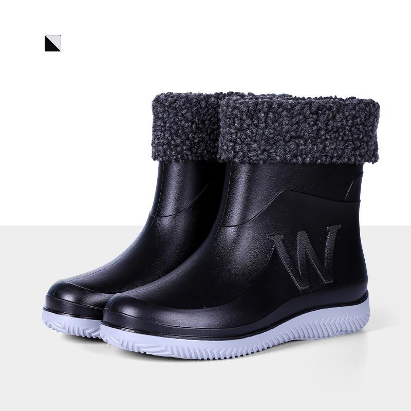 Modische Regenstiefel in Mittelrohr-Form, große Größe, für Männer und Frauen, Regenstiefel für die Küche, Arbeit, Angeln, Autowaschanlage, Wasserschuhe, Gummiüberschuhe