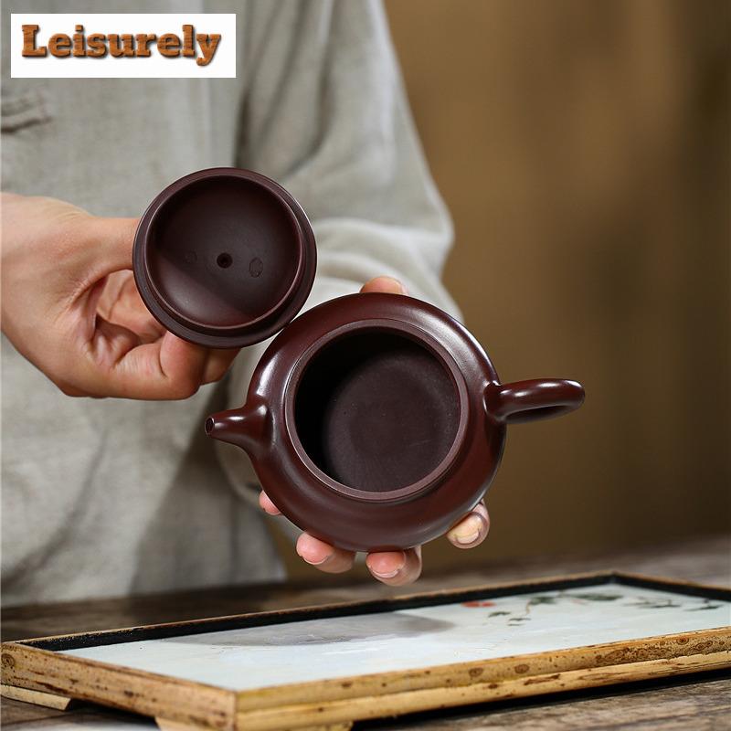 210ml Antique Yixing Purple Clay Teapots Handmade Antique Pot Raw Ore Purple Zhu Mud Tea Maker Kettle Chinese Zisha Teaset Craft