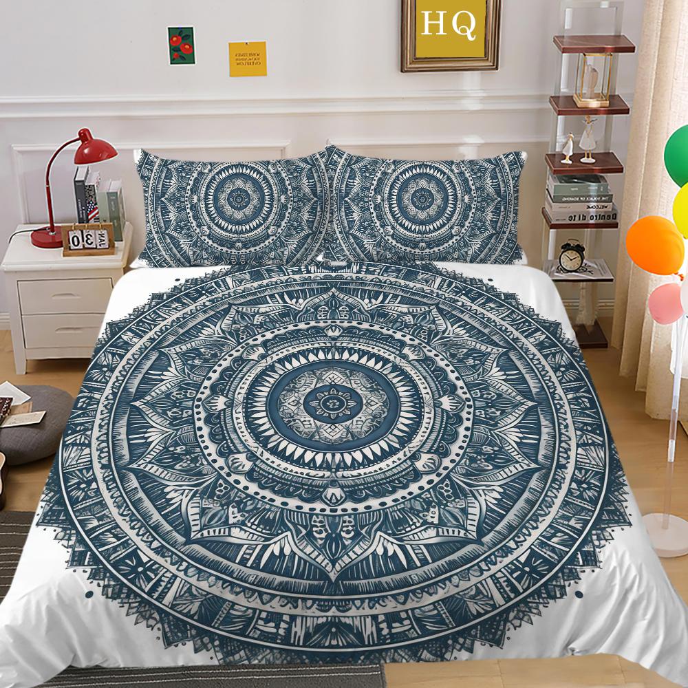 Set de huse de cuvertură cu imprimare 3D Datura Set de pat de dimensiune completă Set de lenjerie de pat din poliester pentru bărbați Textile de casă de lux de lux