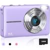Digital Camera, FHD 1080P Kids Camera, 44MP Point and Shoot Cameras for Pictures with 32GB Card, 16X Zoom, Lanyard, Portable Travel Mini Camera for