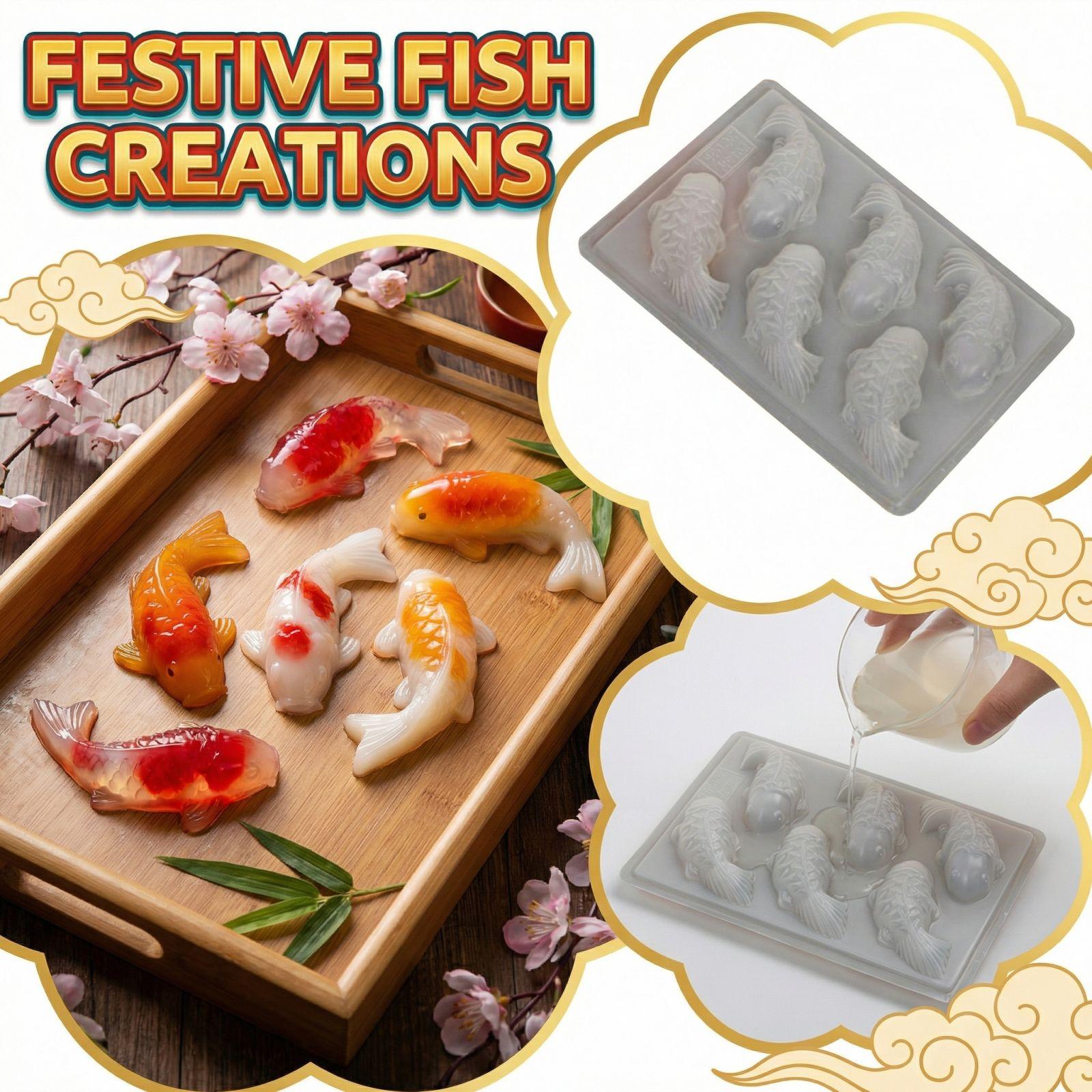 Plastic PP Fish Shaped Mold Mold One Size белый