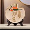 Bamboo Panda Decorative Ornament for Living Room, Office, or Entryway