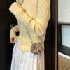 Korean Style Banquet Chain Bag Silver Funny Party Bag Retro Bright Flower Shoulder Bag  Gift