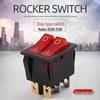 KCD2-201N Double Pole Rocker Power Switch, 6 Pins, 2 Positions, Red (KCD8 212N)
