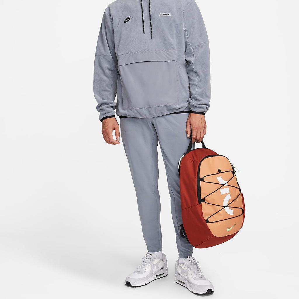 Nike Stoffrucksack Regular Unisex Dunkelorange & Amberbraun & Explosionsgrün Gelb Leicht Casual DV6246-832