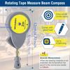 [Alloy Woodworking Scribing] 2m Alloy Woodworking Scribing Circle Measuring Tape with 10 Pencil Leads Precision Marking Compass for Drawing Arcs