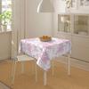 Pink Floral Square Tablecloth Vintage Chinoiserie Flower Decorative Stain Resistant Table Cover for Party Picnic Kitchen