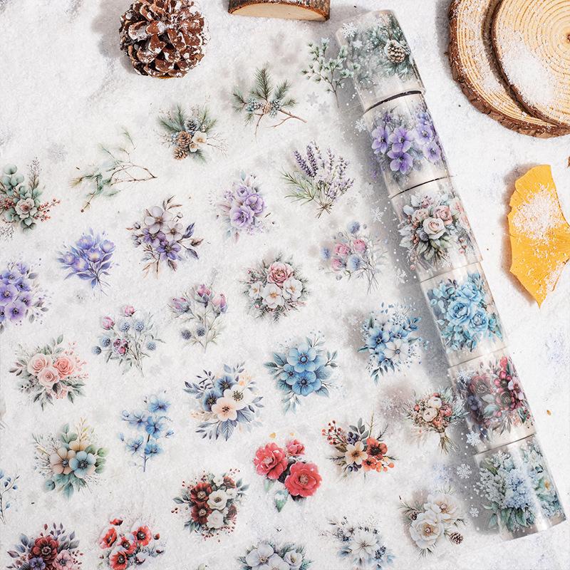 Winter Flower Sea Die-cut Tape DIY Journaling Stickers