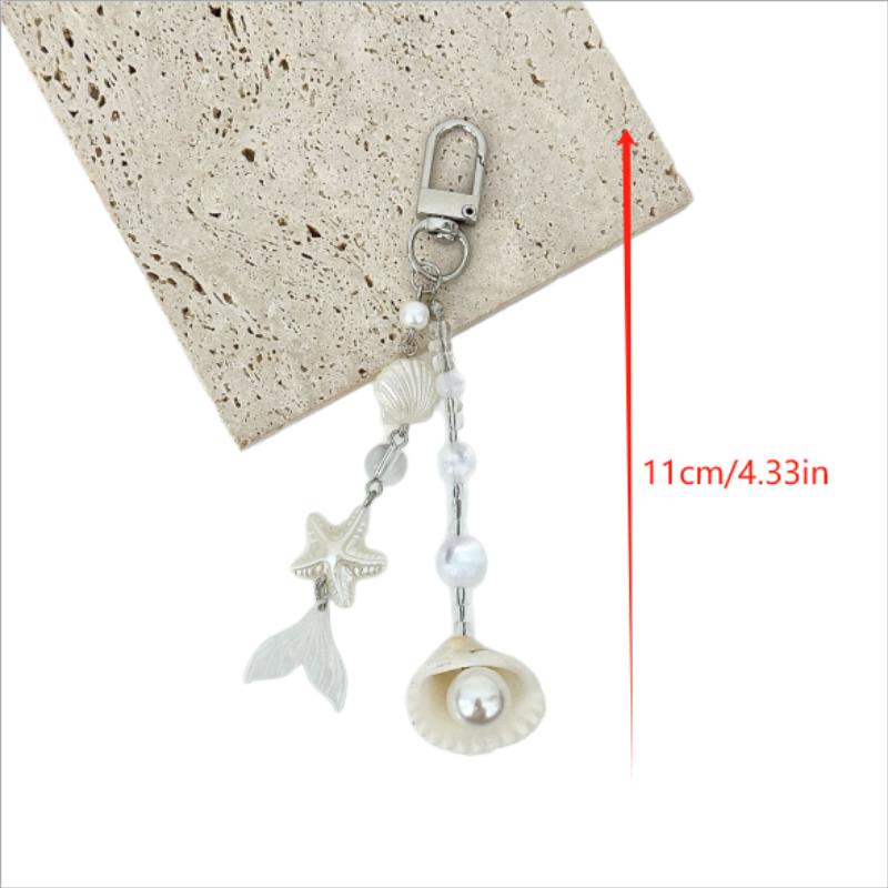 Lanț de telefon dulce în stil oceanic cu stea de mare, scoică, perlă, șnur, farmec pentru cameră foto Ccd, accesorii, breloc pentru fată, pandantiv, ornamente pentru geantă, cadou