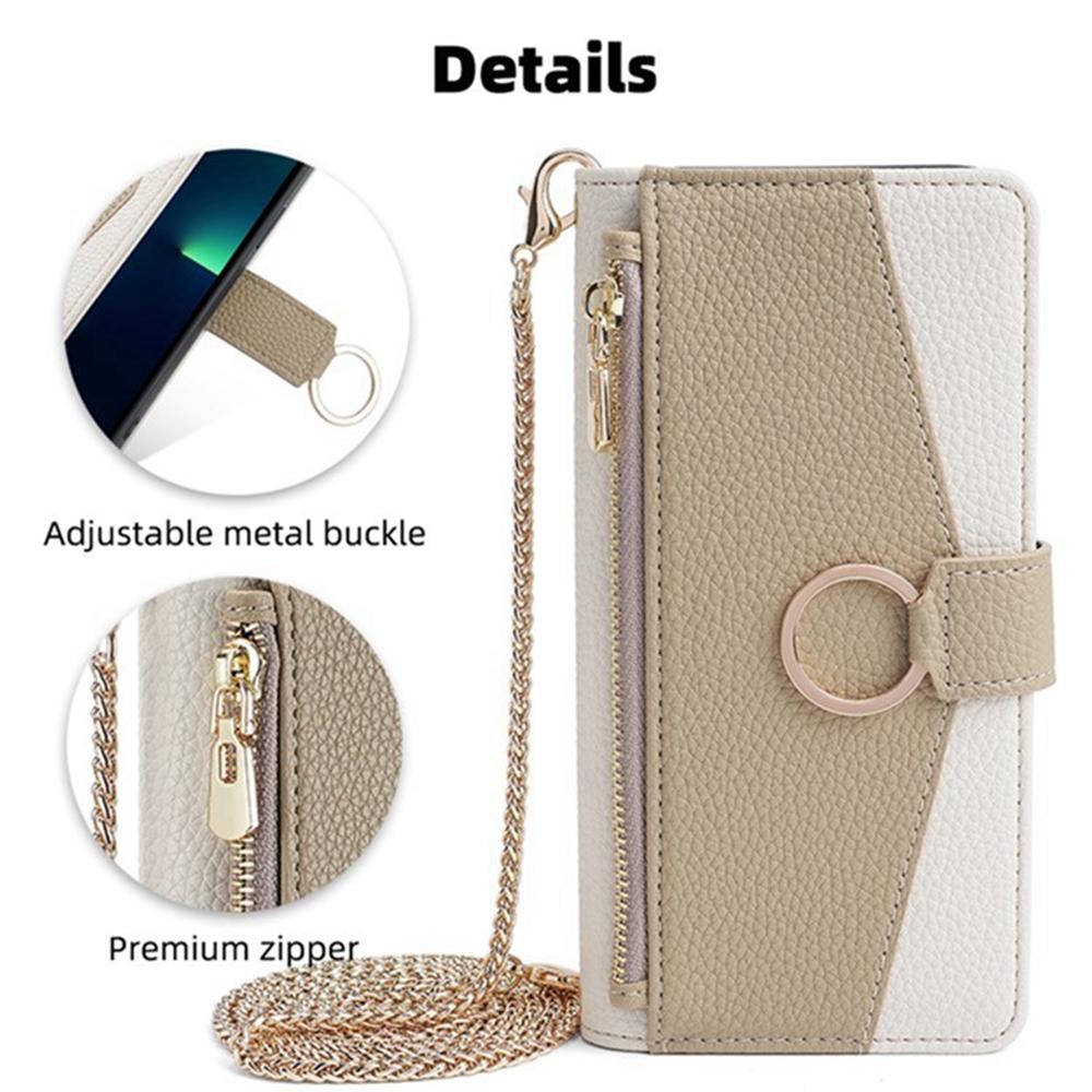 For Oppo K13 Turbo Pro 5G Case Mirror Wallet Leather Phone Cover with Chain Shoulder Strap