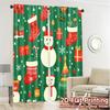 2pcs,Curtains Cute Snowman Christmas Tree Stocking (2) Pattern Chic Curtains Versatile Polyester Fabric Curtains Art Deco