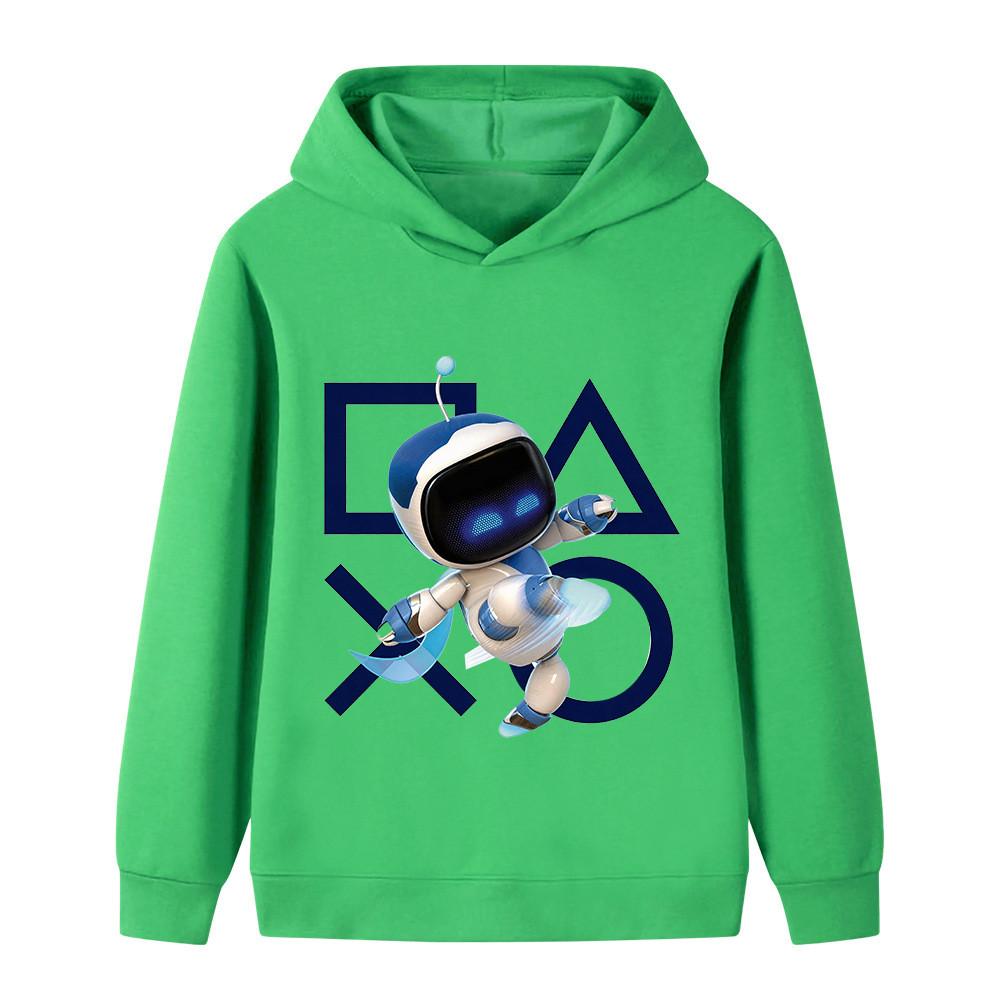 B1338 Kids Boys Girls Astro Bot Printed Casual Long Sleeves Hoodie